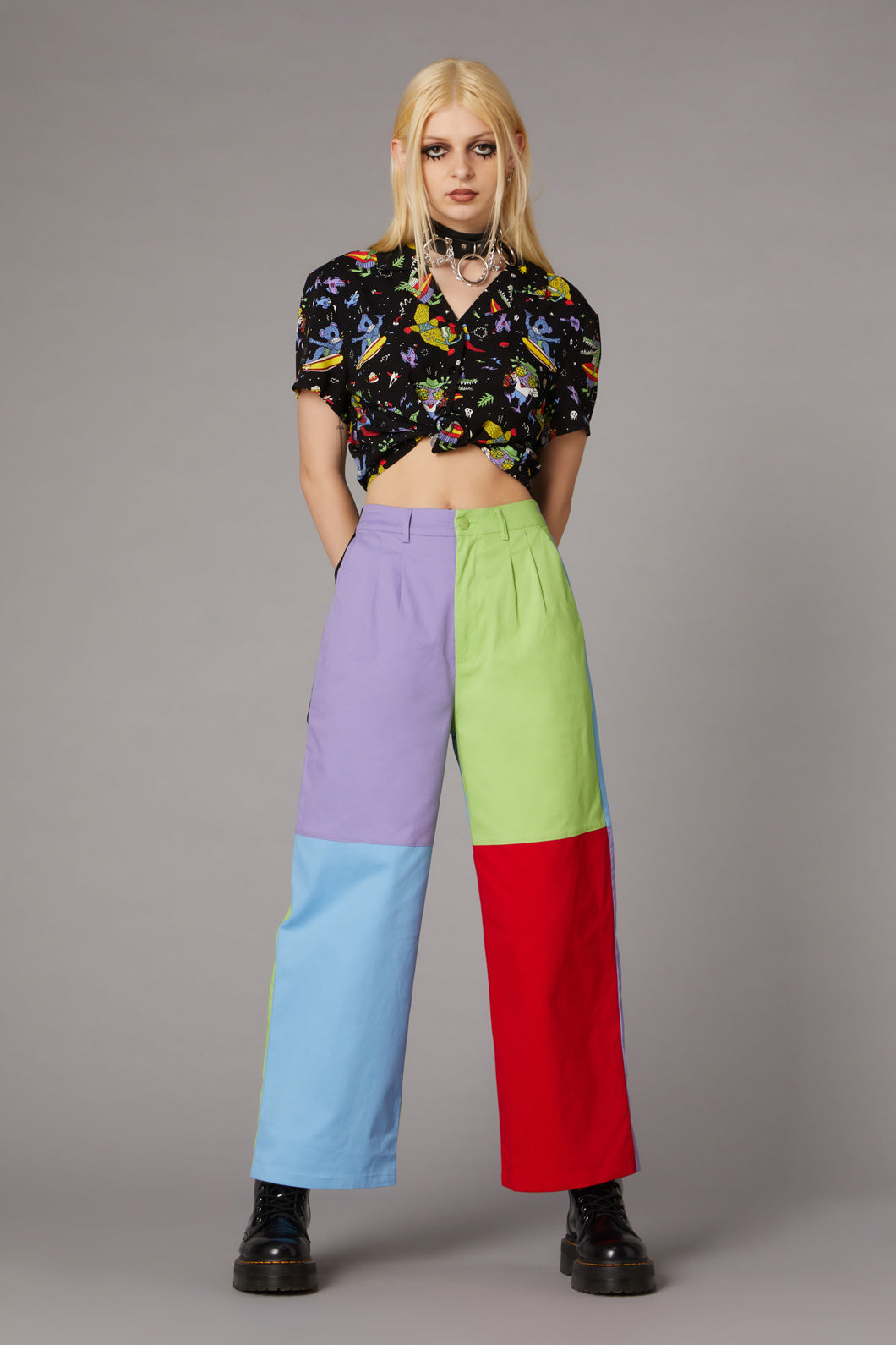 Women's Elastic High Waist Joggers Baggy Pants Color Block Drawstring  Sweatpants Workout Trousers with Pockets - Walmart.com
